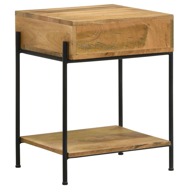 Declan - 1 - Drawer Wood Accent Side Table - Natural Mango Side Table modern furniture Contempo Furniture
