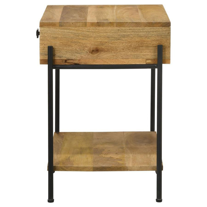 Declan - 1 - Drawer Wood Accent Side Table - Natural Mango Side Table modern furniture Contempo Furniture