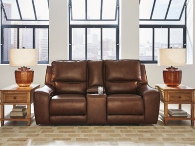 DeepWakes Power Reclining Loveseat with Console - Dark Brown Reclining Loveseat modern furniture Contempo Furniture