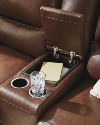 DeepWakes Power Reclining Loveseat with Console - Dark Brown Reclining Loveseat modern furniture Contempo Furniture