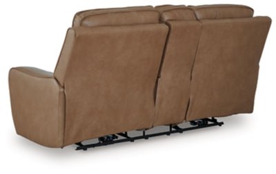 DeepWakes Power Reclining Loveseat with Console - Light Brown Reclining Loveseat modern furniture Contempo Furniture