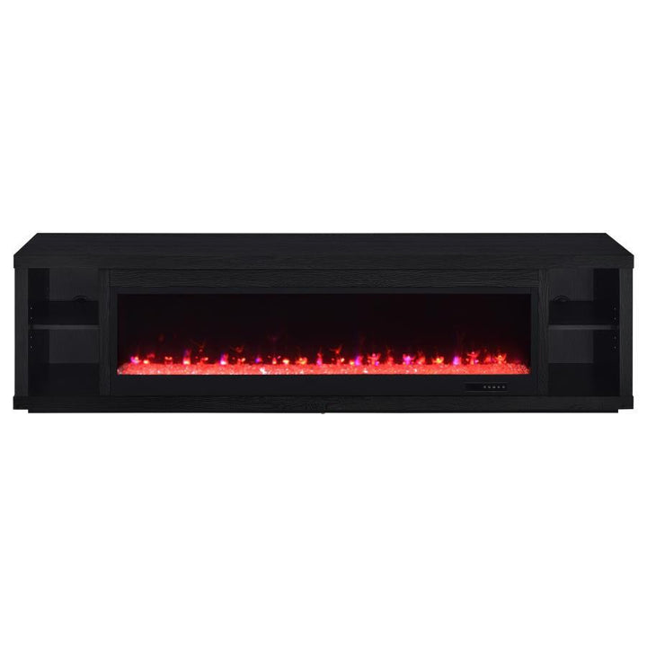Deiter - 79" TV Stand Fireplace Media Console - Black Fireplace TV Stand modern furniture Contempo Furniture