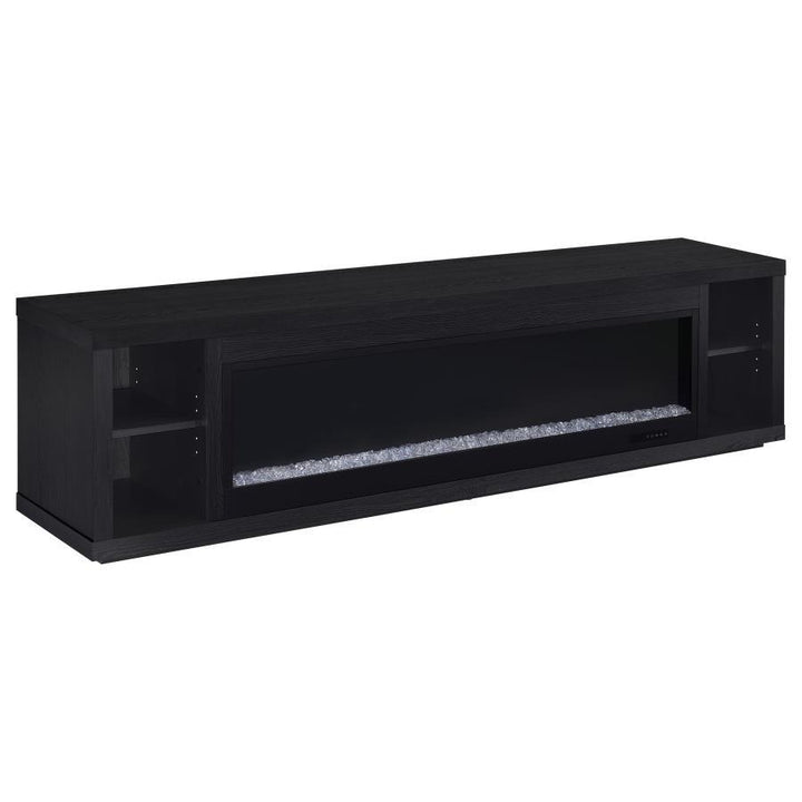 Deiter - 79" TV Stand Fireplace Media Console - Black Fireplace TV Stand modern furniture Contempo Furniture