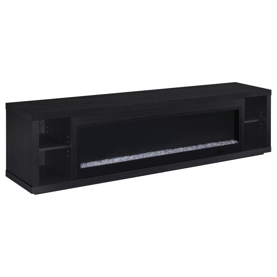 Deiter - 79" TV Stand Fireplace Media Console - Black Fireplace TV Stand modern furniture Contempo Furniture