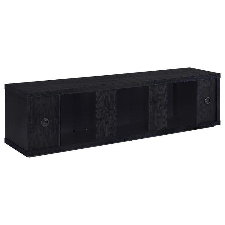 Deiter - 79" TV Stand Fireplace Media Console - Black Fireplace TV Stand modern furniture Contempo Furniture