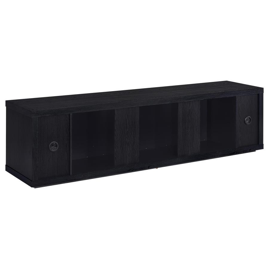 Deiter - 79" TV Stand Fireplace Media Console - Black Fireplace TV Stand modern furniture Contempo Furniture