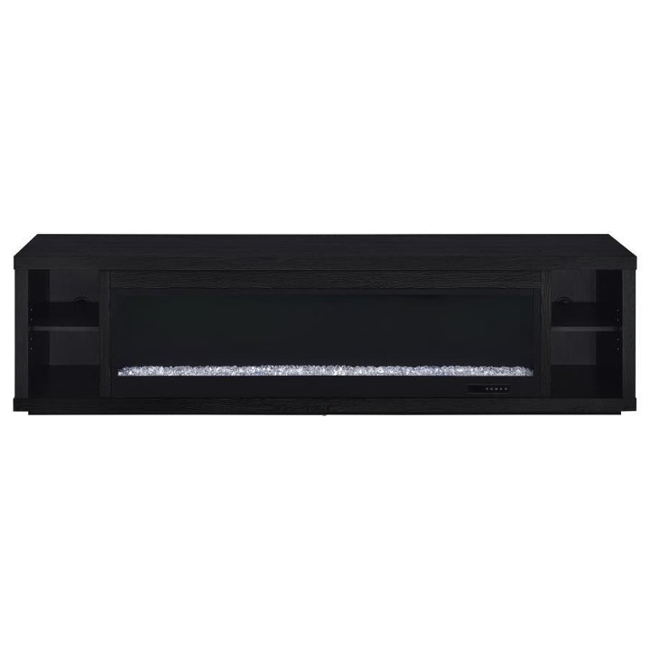 Deiter - 79" TV Stand Fireplace Media Console - Black Fireplace TV Stand modern furniture Contempo Furniture
