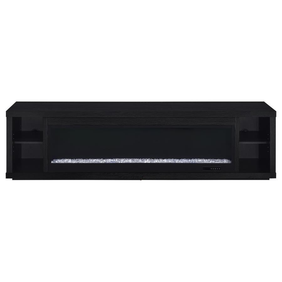 Deiter - 79" TV Stand Fireplace Media Console - Black Fireplace TV Stand modern furniture Contempo Furniture