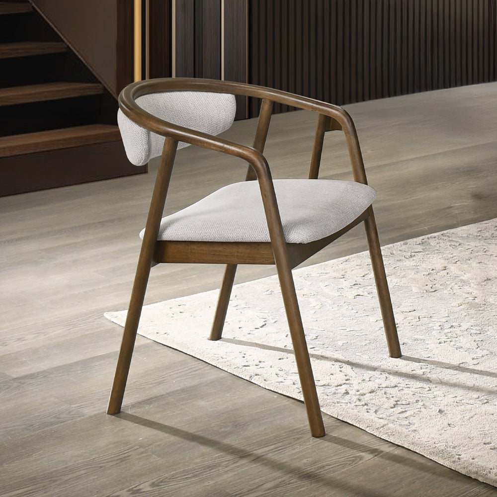 Delina Side Chair - Gray Chenille & Walnut