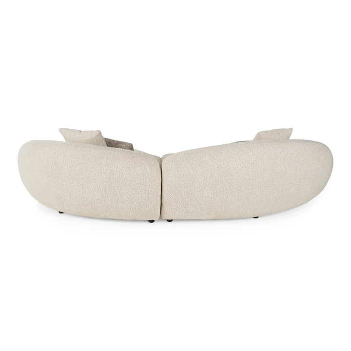 Delvan - Contemporary Beige Fabric Right Facing Chaise Sectional Sofa