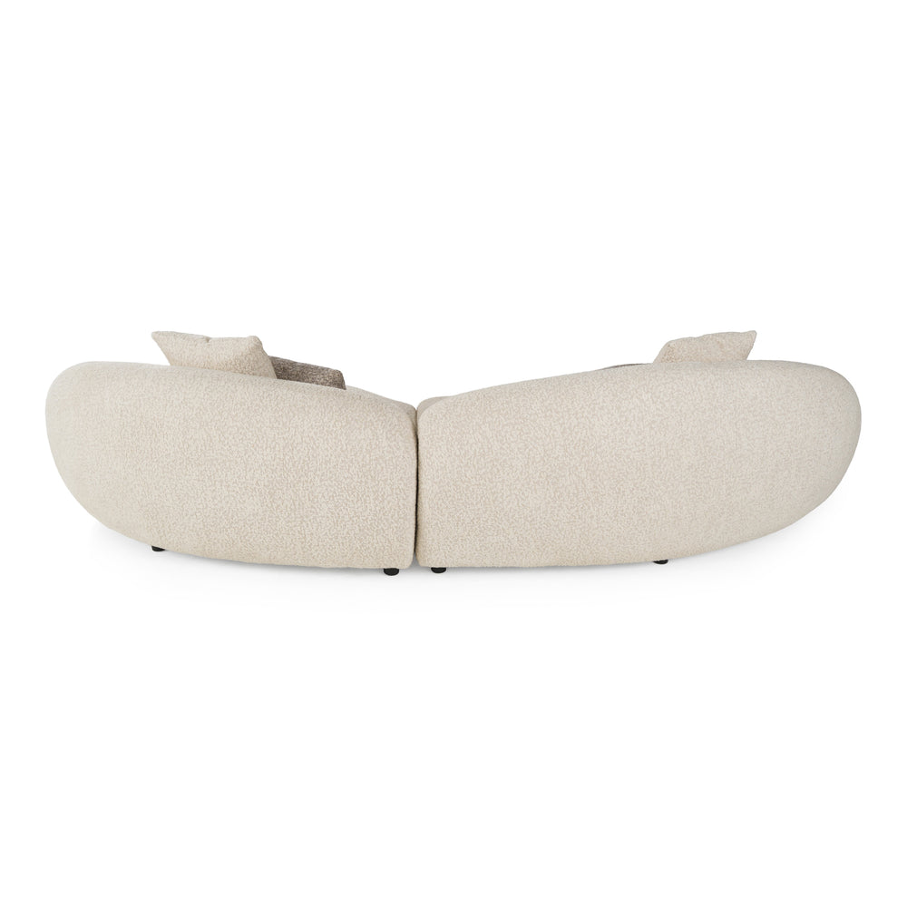 Delvan - Contemporary Beige Fabric Right Facing Chaise Sectional Sofa - View 6