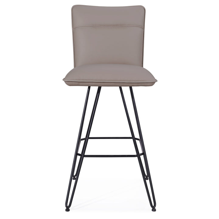 Demi Hairpin Leg Swivel Bar Stool in Taupe (Set of 2) Bar Stool modern furniture Contempo Furniture