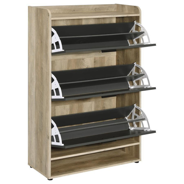 Denia - 3 - Tier Engineered Wood Shoe Cabinet - Gray Shoe Cabinet modern furniture Contempo Furniture