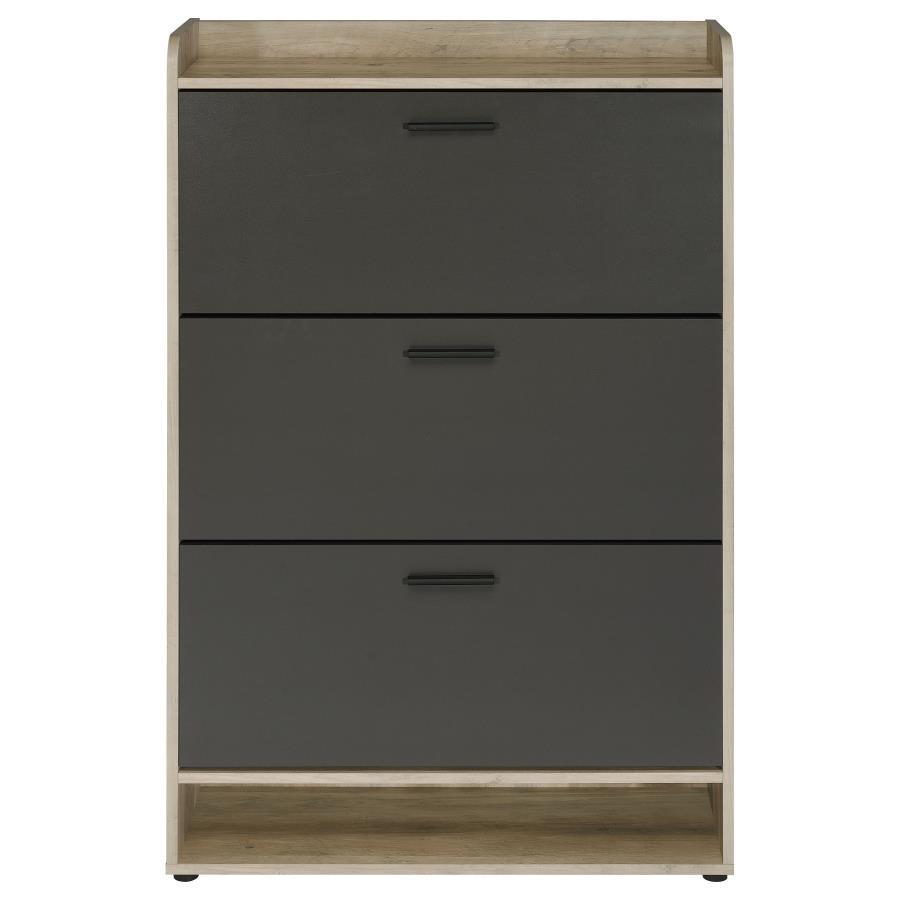 Denia - 3 - Tier Engineered Wood Shoe Cabinet - Gray Shoe Cabinet modern furniture Contempo Furniture