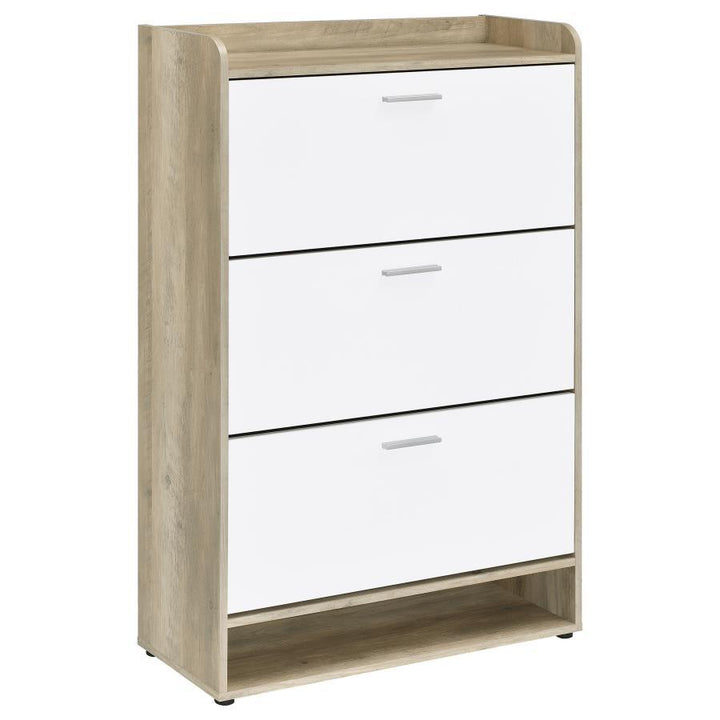 Denia - 3 - Tier Engineered Wood Shoe Cabinet - White Shoe Cabinet modern furniture Contempo Furniture