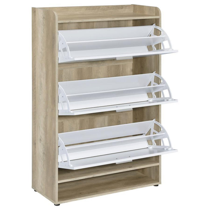 Denia - 3 - Tier Engineered Wood Shoe Cabinet - White Shoe Cabinet modern furniture Contempo Furniture