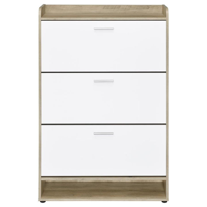 Denia - 3 - Tier Engineered Wood Shoe Cabinet - White Shoe Cabinet modern furniture Contempo Furniture
