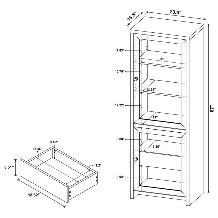 Denison - 67" 2 - Door Media Tower Storage Cabinet - Black Piers modern furniture Contempo Furniture