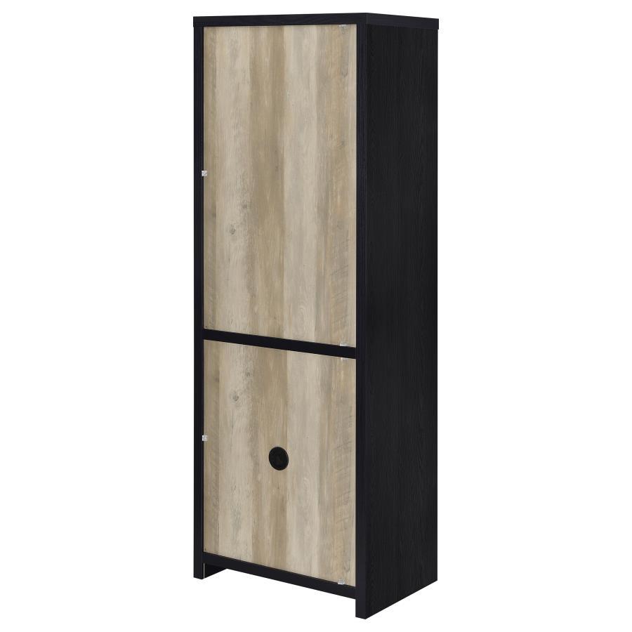 Denison - 67" 2 - Door Media Tower Storage Cabinet - Black Piers modern furniture Contempo Furniture
