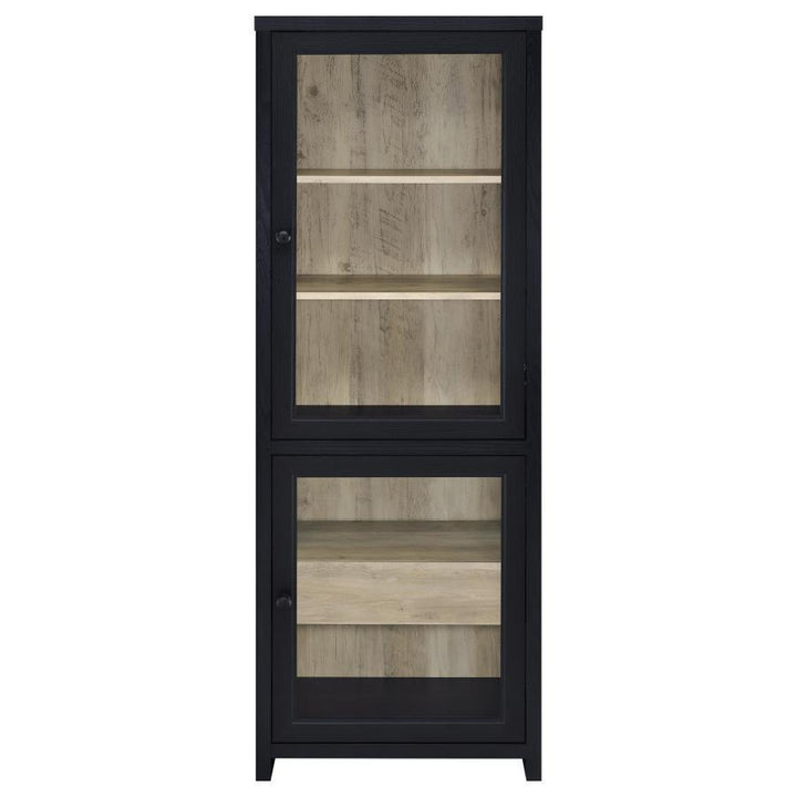 Denison - 67" 2 - Door Media Tower Storage Cabinet - Black Piers modern furniture Contempo Furniture
