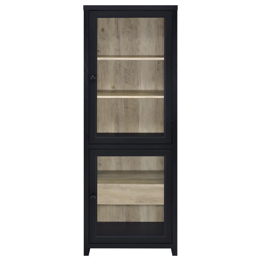 Denison - 67" 2 - Door Media Tower Storage Cabinet - Black Piers modern furniture Contempo Furniture
