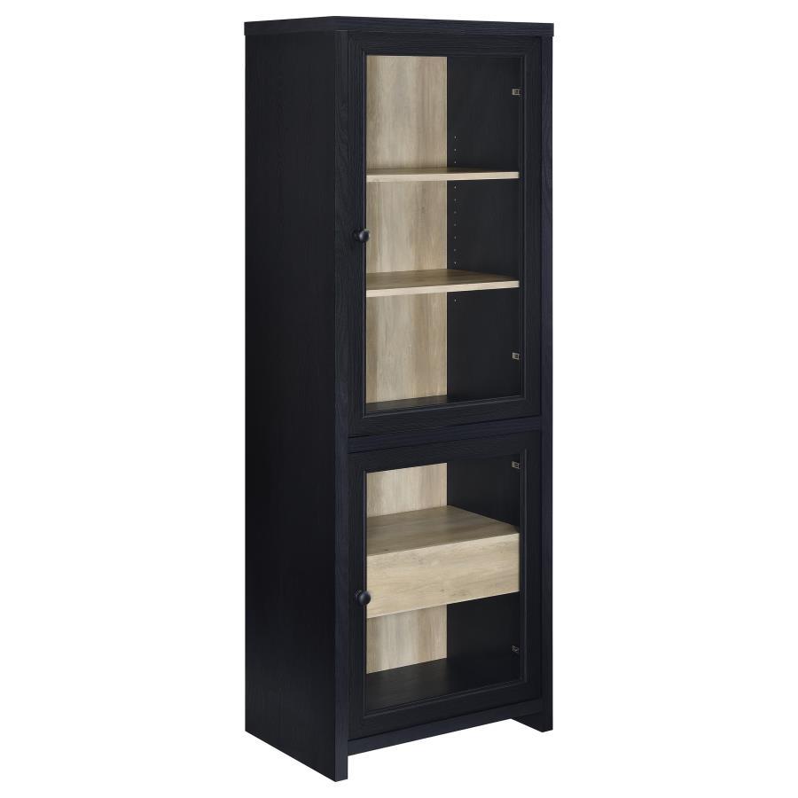 Denison - 67" 2 - Door Media Tower Storage Cabinet - Black Piers modern furniture Contempo Furniture