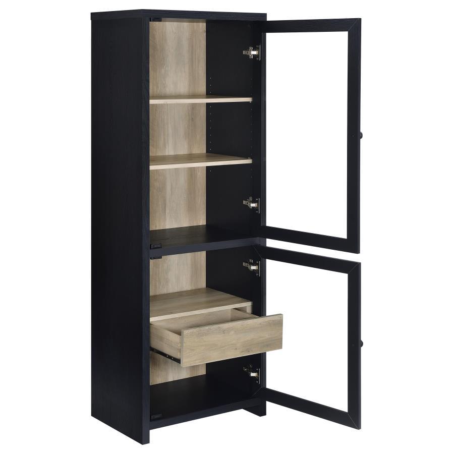 Denison - 67" 2 - Door Media Tower Storage Cabinet - Black Piers modern furniture Contempo Furniture