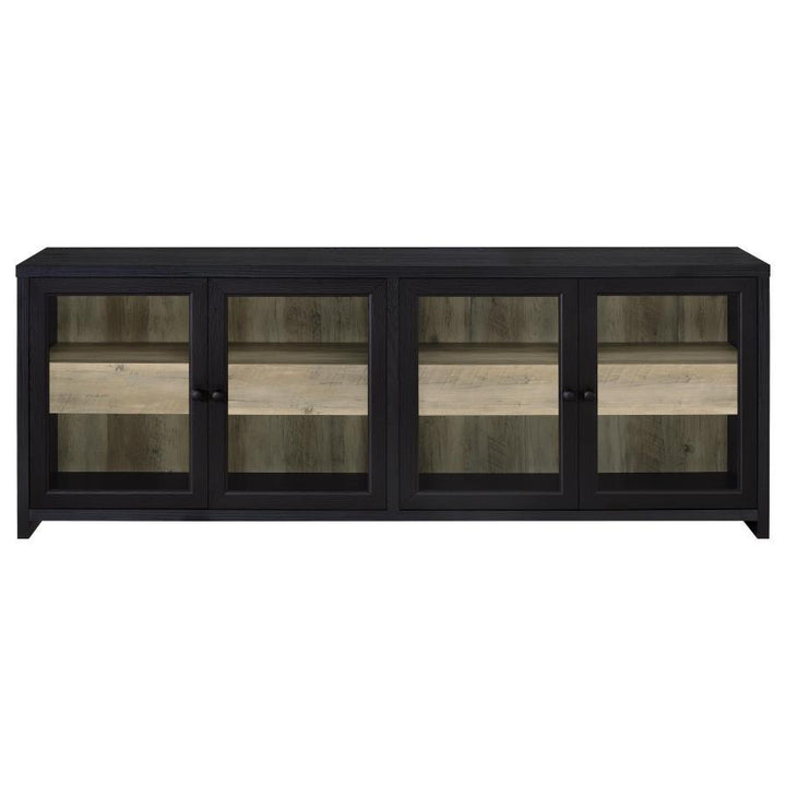Denison - 79" 4 - Door TV Stand Media Console - Black TV Stand modern furniture Contempo Furniture