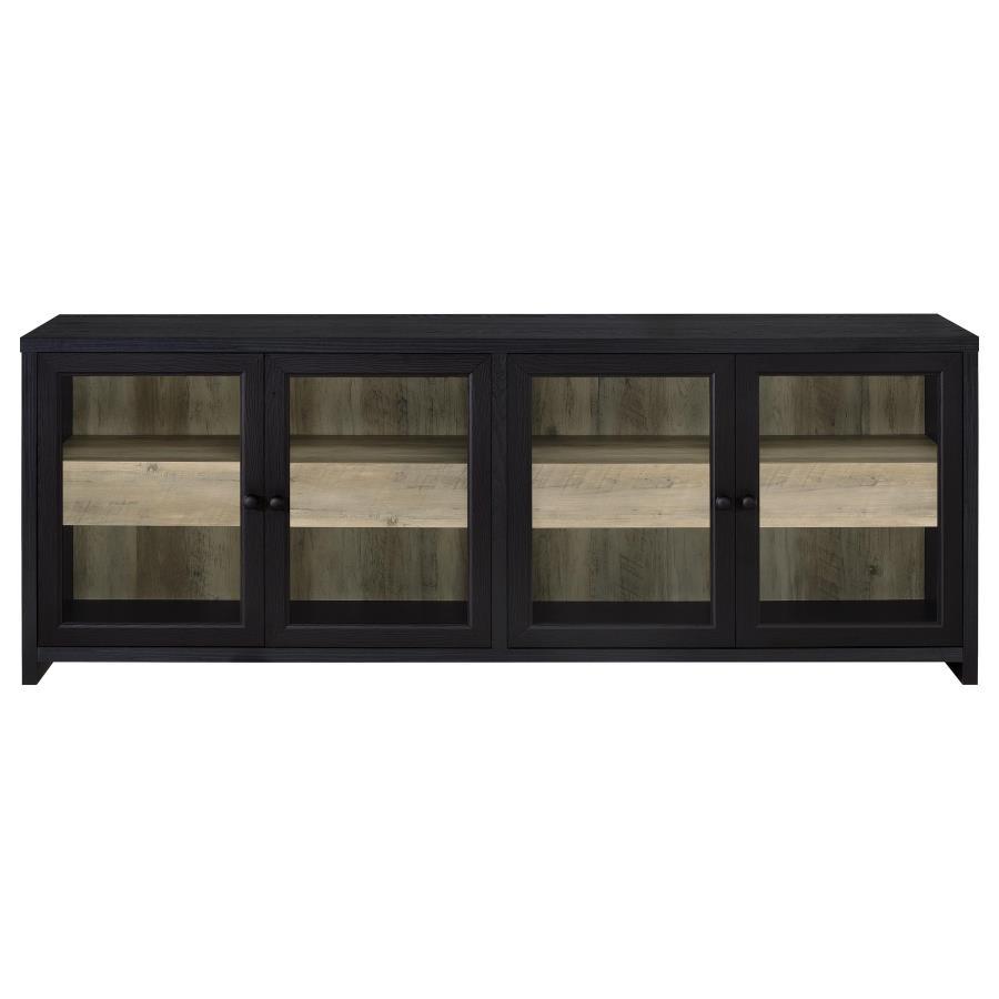 Denison - 79" 4 - Door TV Stand Media Console - Black TV Stand modern furniture Contempo Furniture