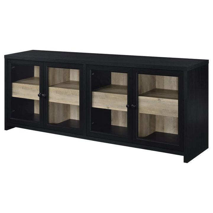 Denison - 79" 4 - Door TV Stand Media Console - Black TV Stand modern furniture Contempo Furniture