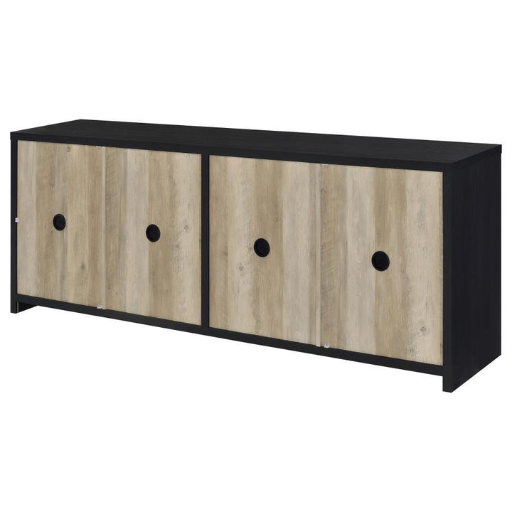 Denison - 79" 4 - Door TV Stand Media Console - Black TV Stand modern furniture Contempo Furniture