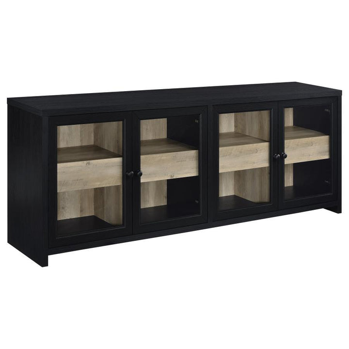 Denison - 79" 4 - Door TV Stand Media Console - Black TV Stand modern furniture Contempo Furniture