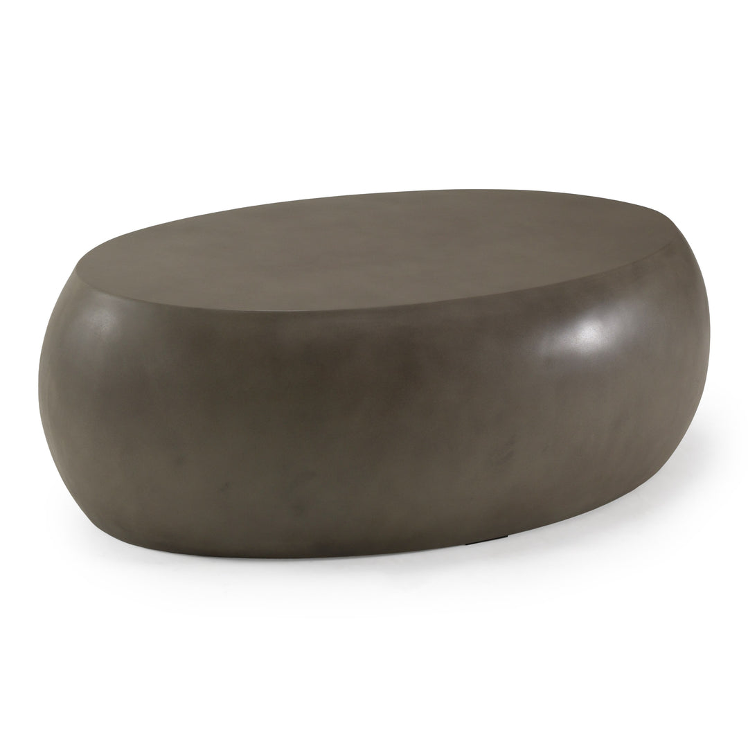 Denny - Modern Grey Concrete Oval Coffee Table