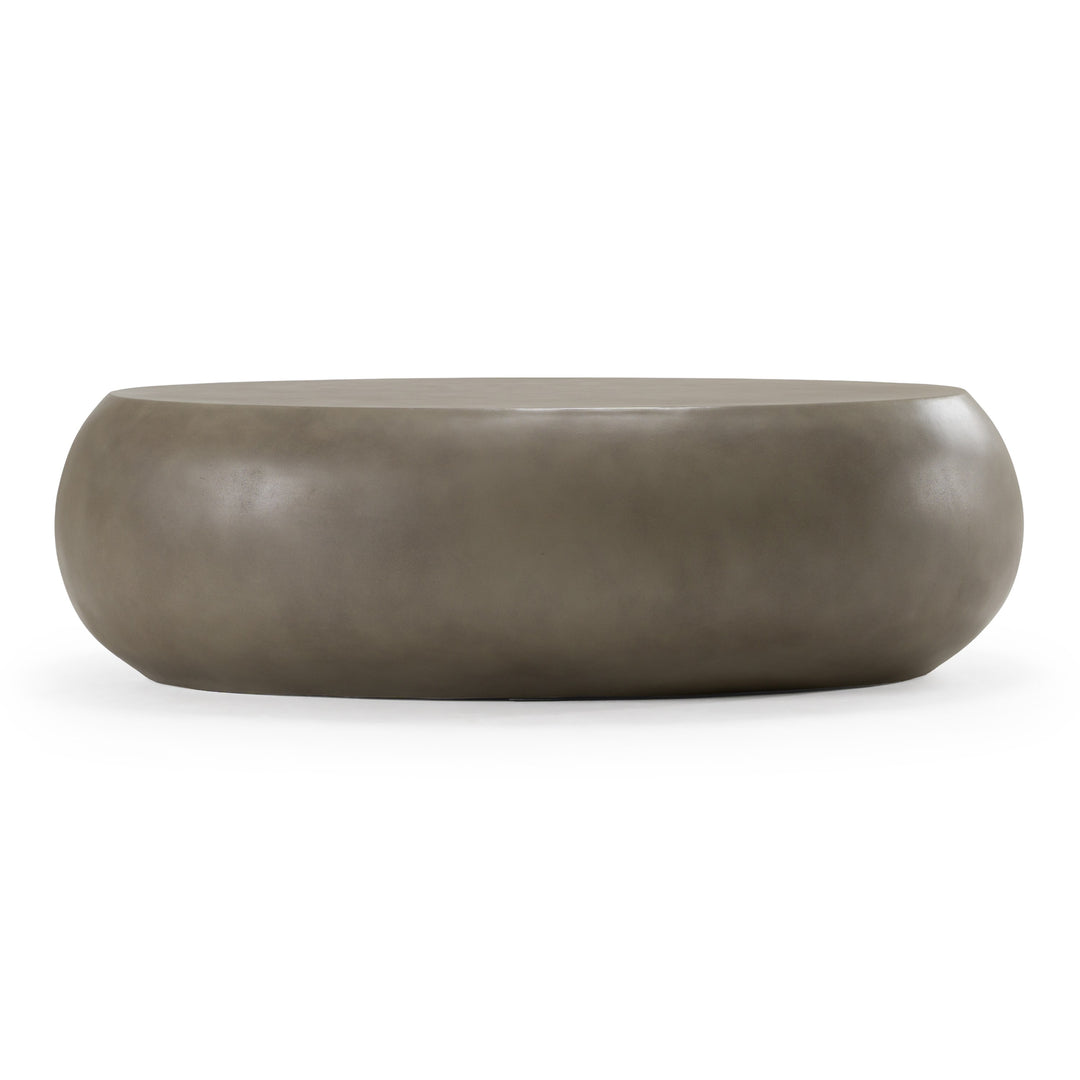 Denny  Modern Grey Concrete Large Oval Coffee Table