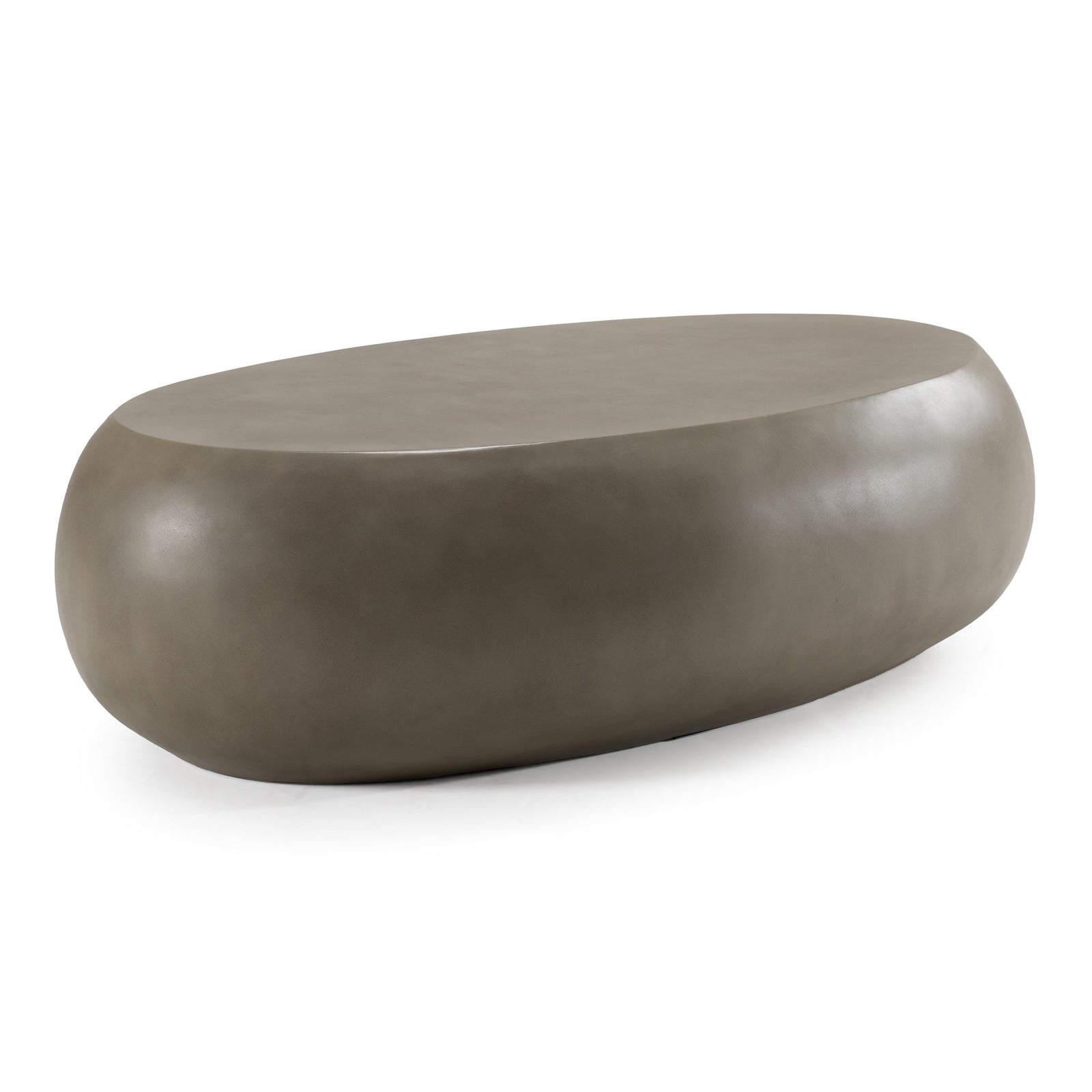 Denny - Modern Grey Concrete Large Oval Coffee Table
