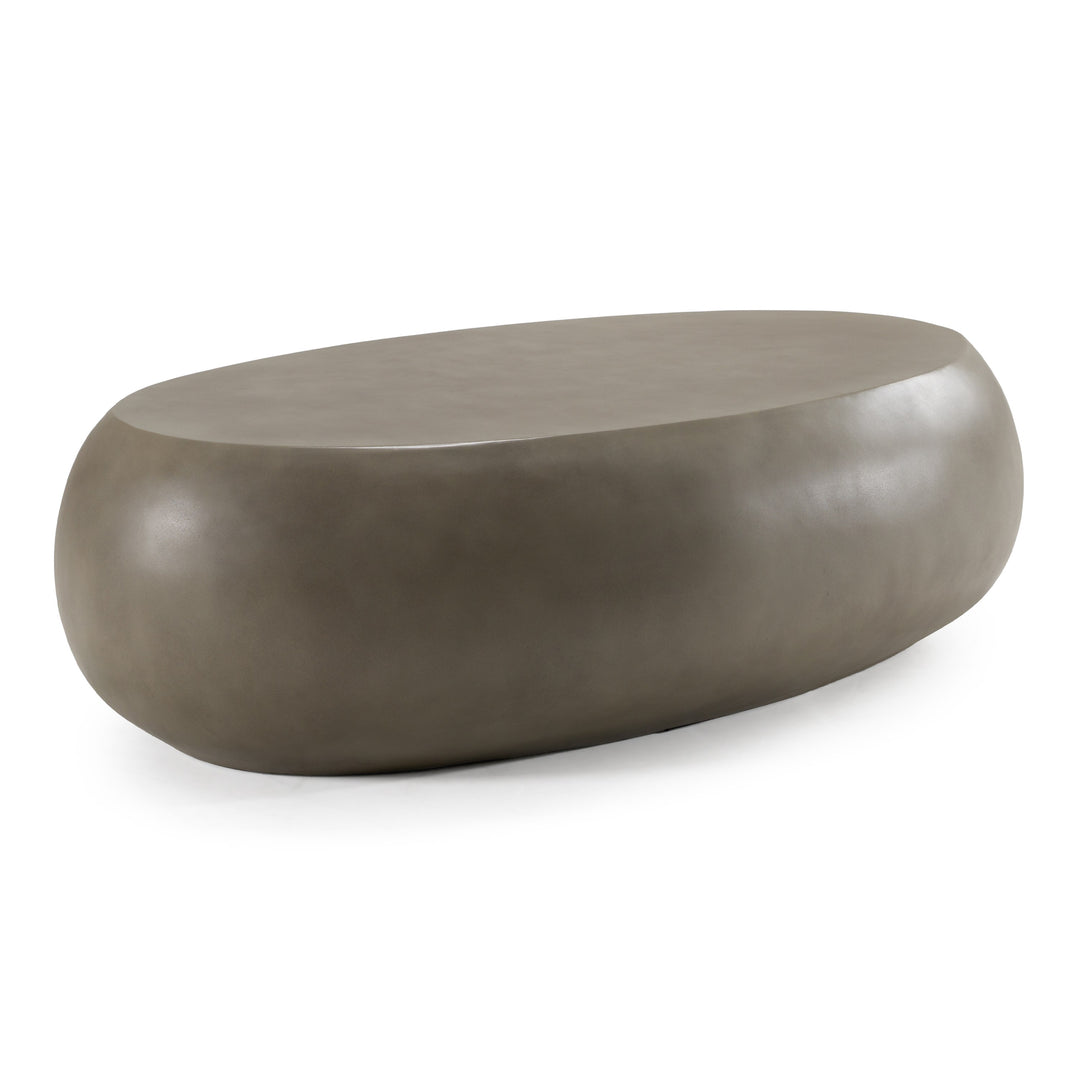 Denny  Modern Grey Concrete Large Oval Coffee Table