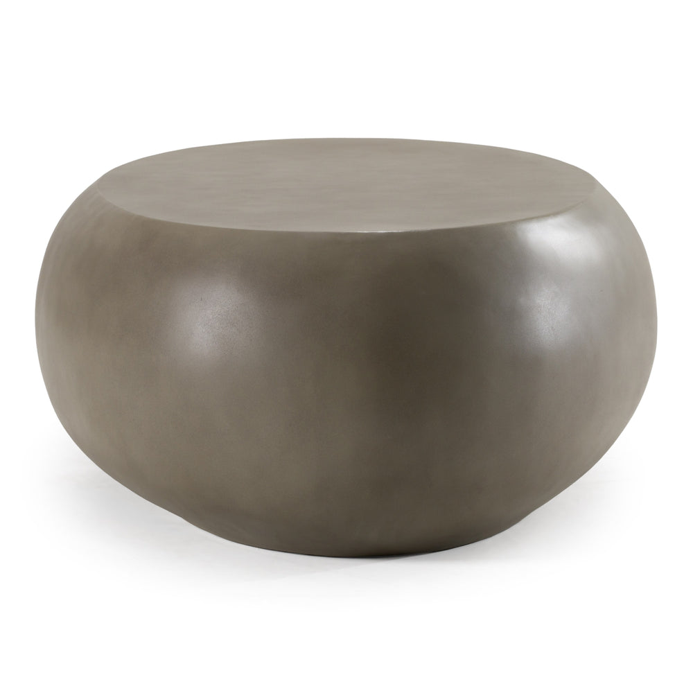 Denny - Modern Grey Concrete Large Oval Coffee Table - View 3