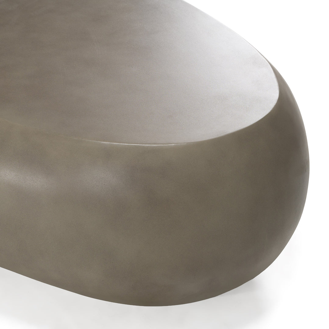 Denny  Modern Grey Concrete Large Oval Coffee Table