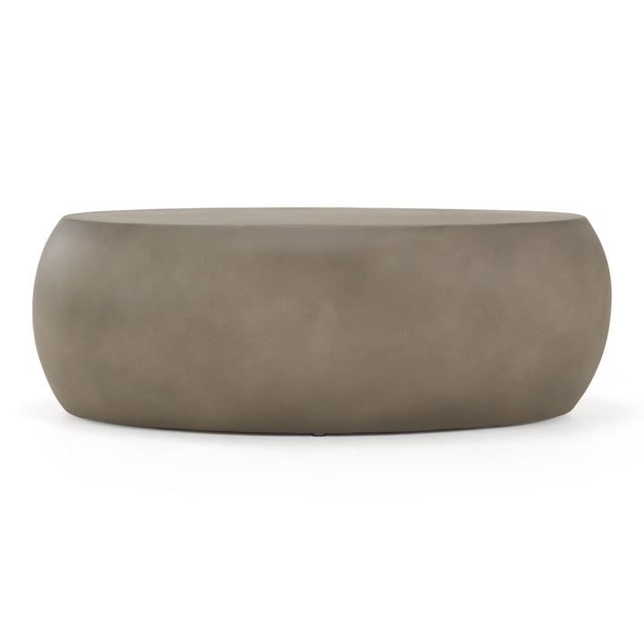 Denny - Modern Grey Fiberform Oval Coffee Table