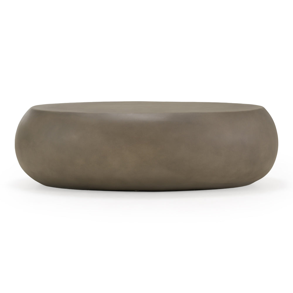 Denny - Modern Grey Fiberform Large Oval Coffee Table