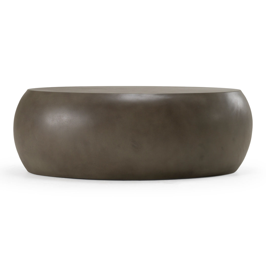 Denny  Modern Grey Concrete Oval Coffee Table