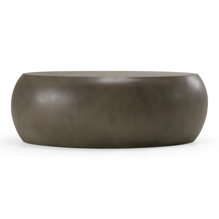 Denny  Modern Grey Concrete Oval Coffee Table