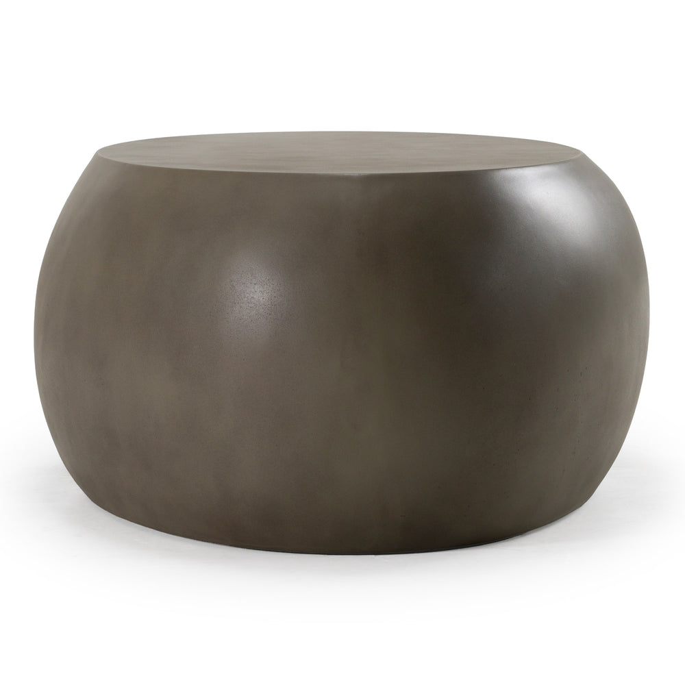 Denny - Modern Grey Concrete Oval Coffee Table - View 2