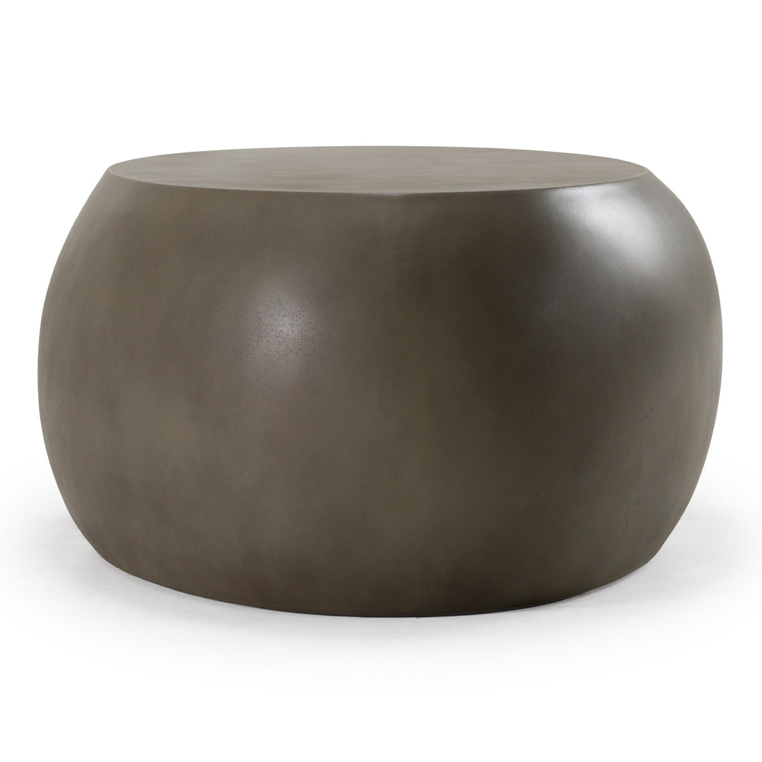 Denny  Modern Grey Concrete Oval Coffee Table