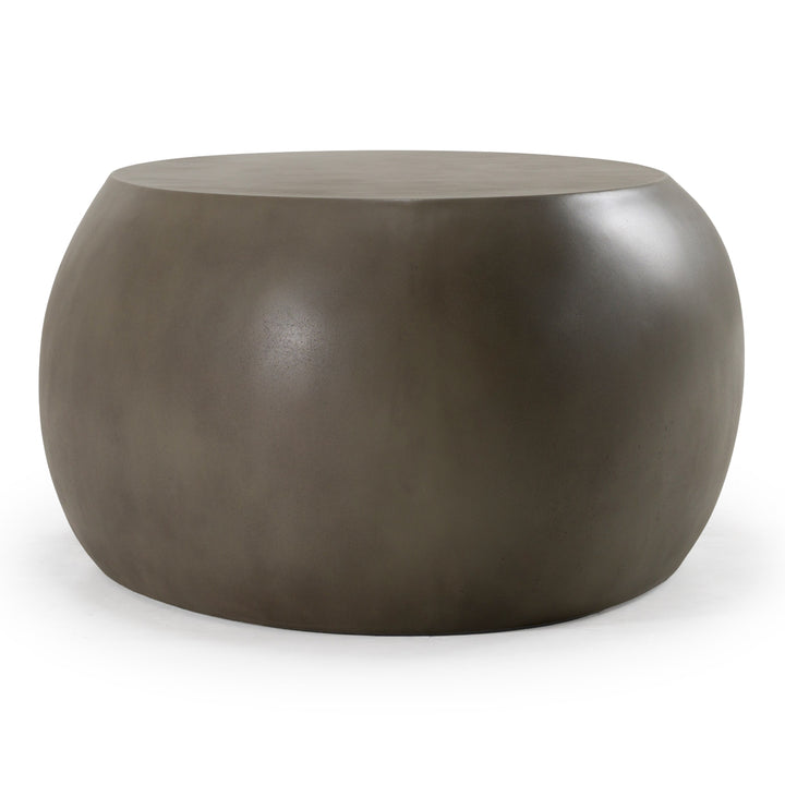 Denny  Modern Grey Concrete Oval Coffee Table