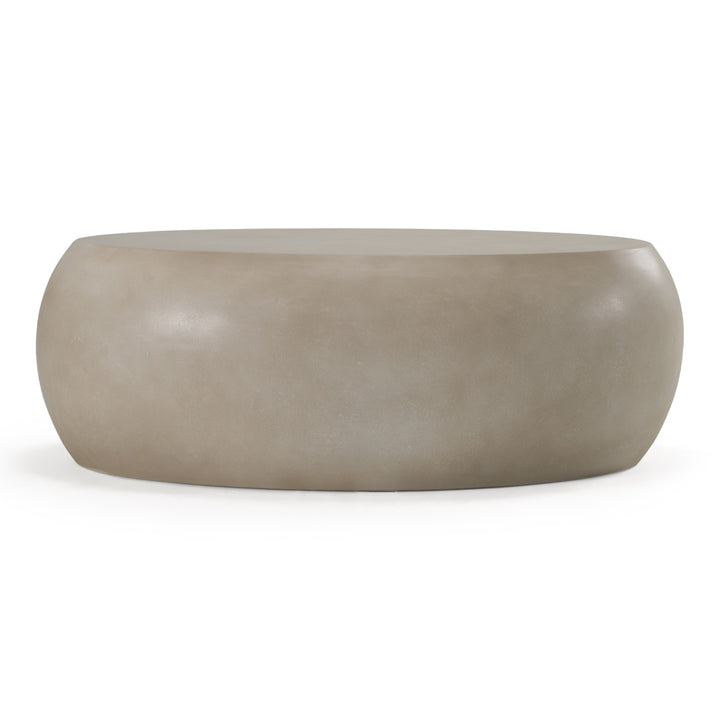 Denny  Modern Beige Concrete Oval Coffee Table