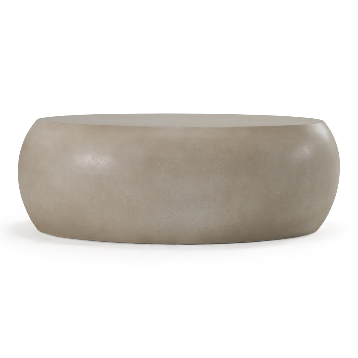Denny - Modern Beige Concrete Oval Coffee Table