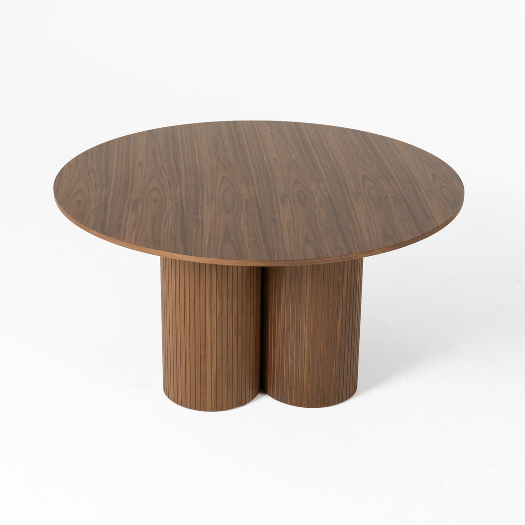 Depew - Mid-Century Modern Walnut Round Dining Table