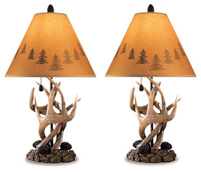 Derek Table Lamp (Set of 2) - Dark Brown Table Lamp modern furniture Contempo Furniture