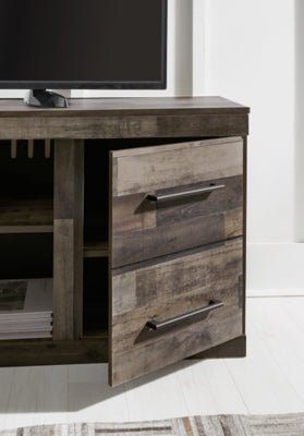 Derekson 4 - Piece Entertainment Center - Dark Gray Entertainment Centers modern furniture Contempo Furniture